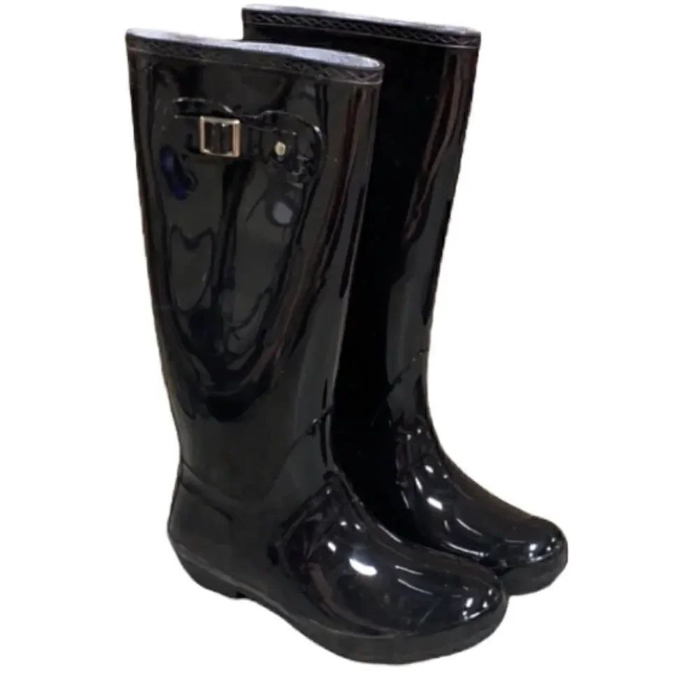 Bamboo Padinton Black Tall Rain Boot NEW